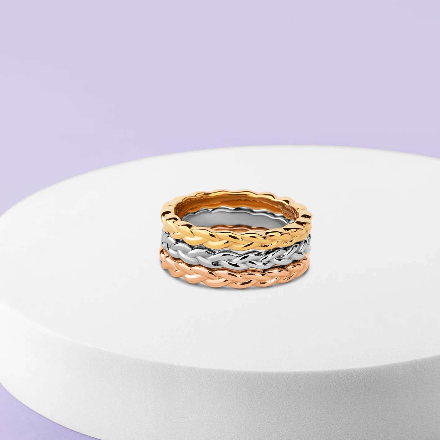 Melano Friends Braided Basket Ringen Set