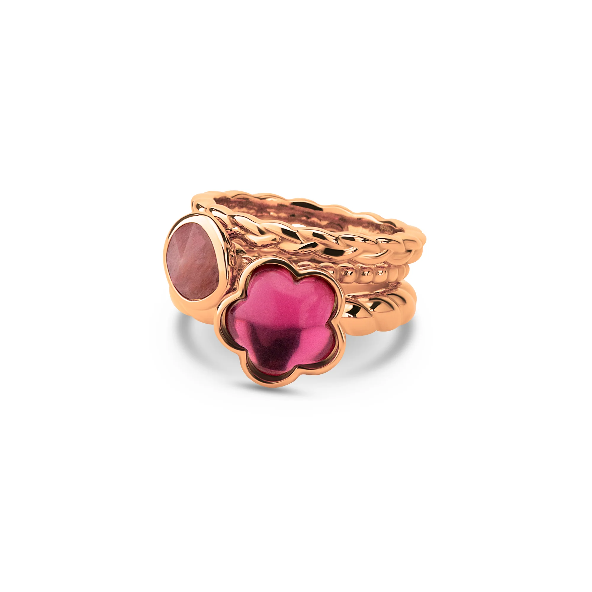 Melano Friends & Twisted Basket Bloom Ringen Set - Image 2