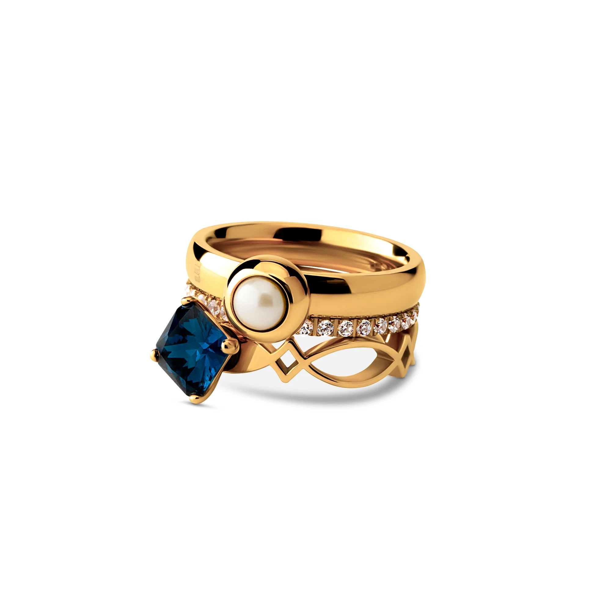 Melano Friends & Twisted Frosted Lake Ringen Set - Image 2