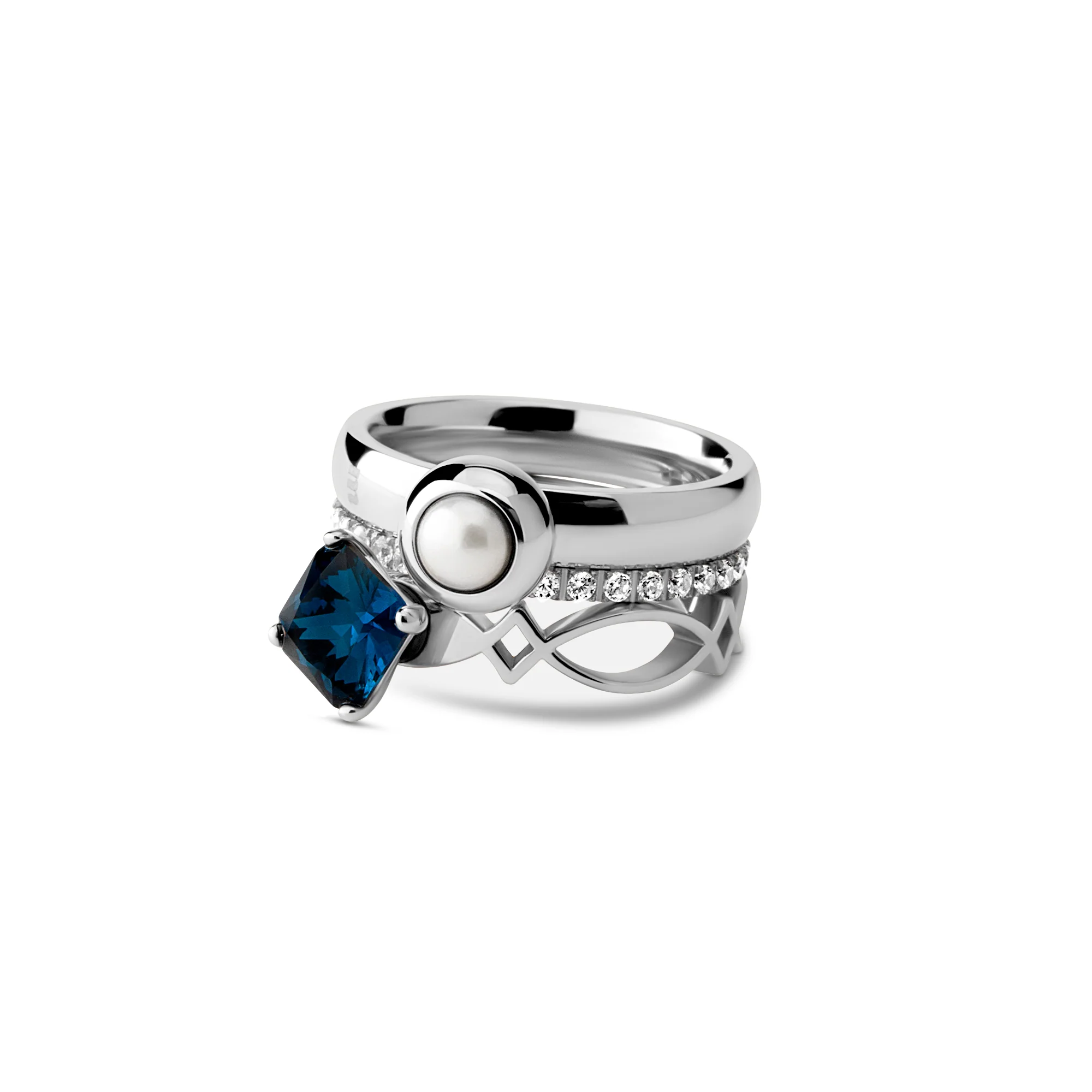 Melano Friends & Twisted Frosted Lake Ringen Set - Image 3