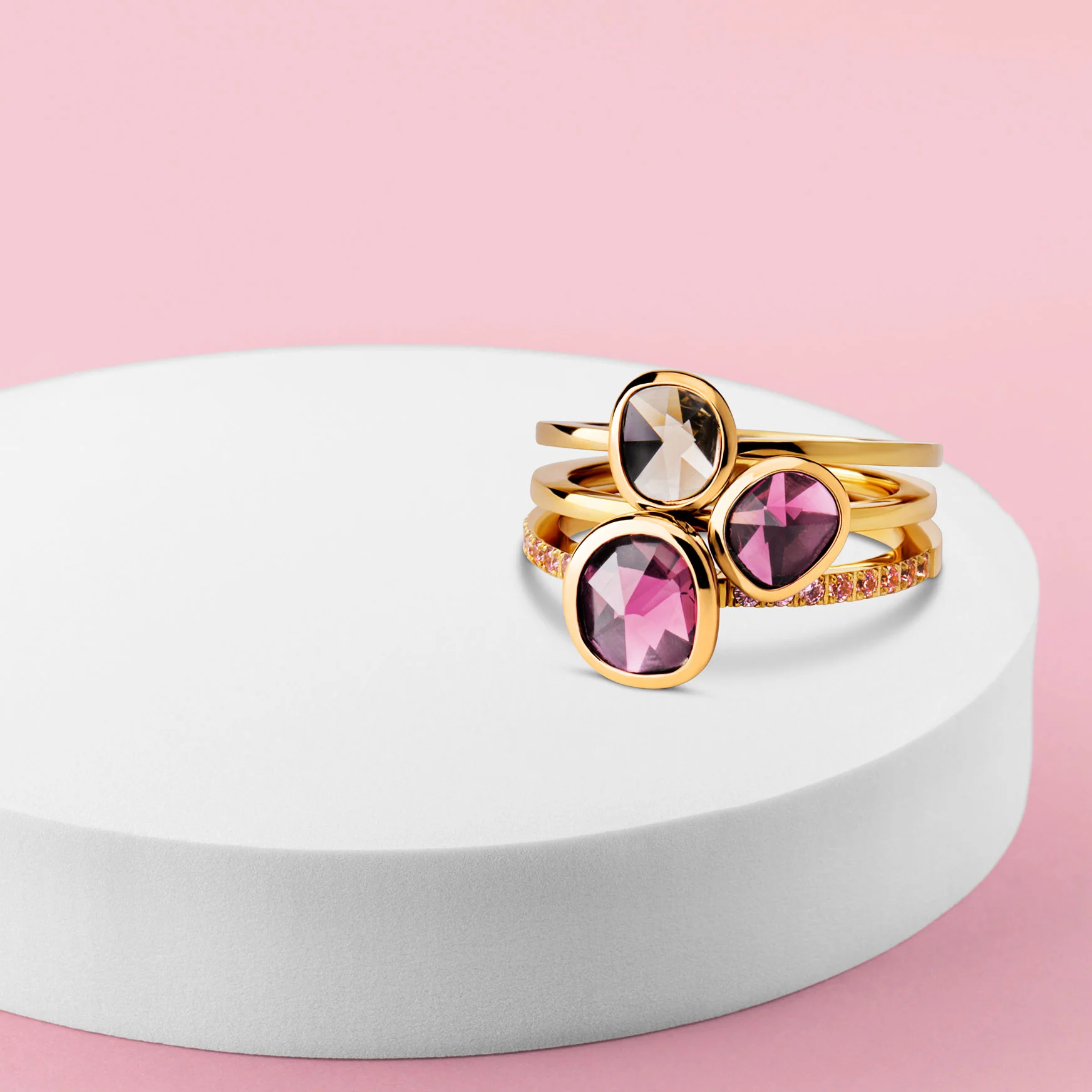 Melano Twisted Amber Glow Ringen Set
