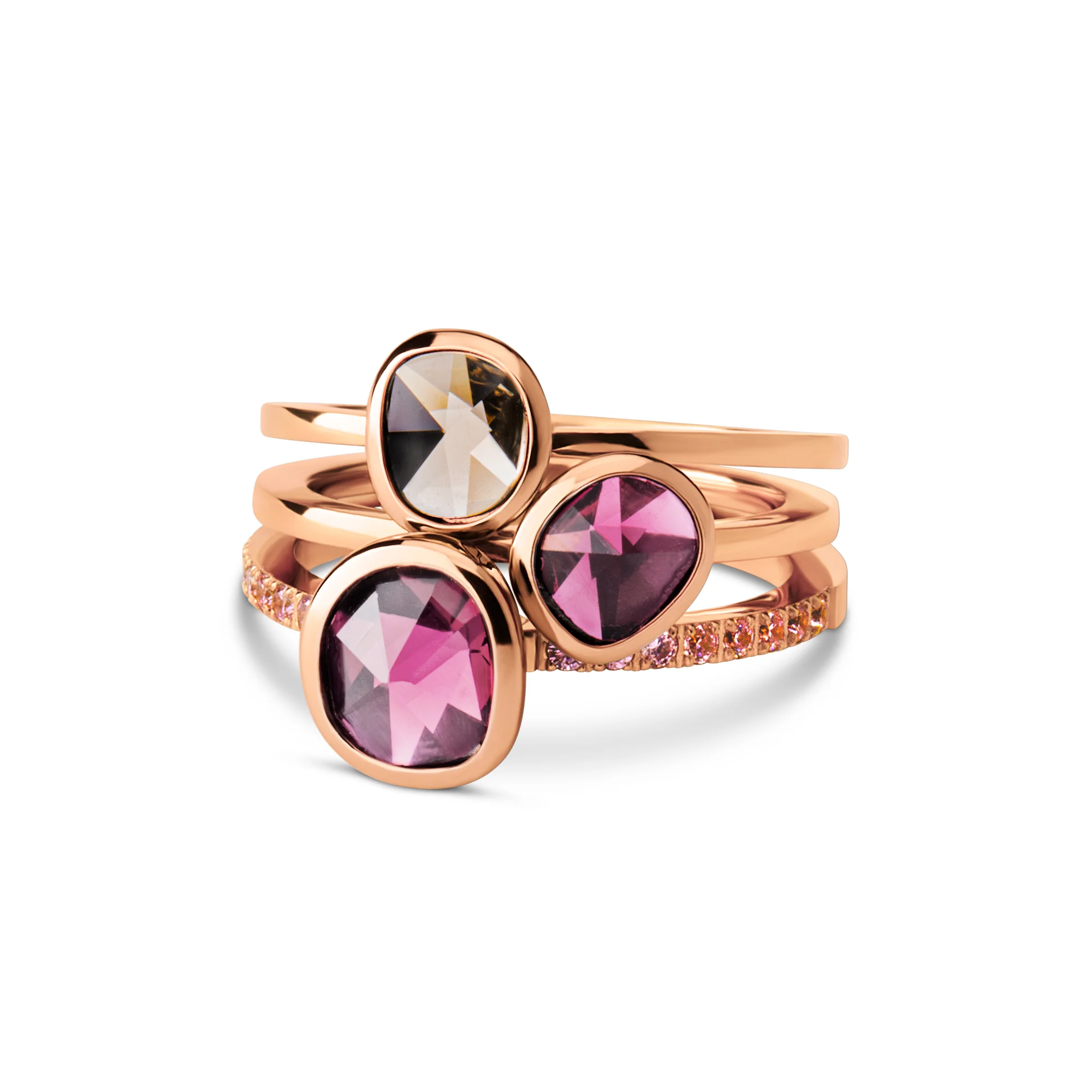 Melano Twisted Amber Glow Ringen Set - Image 2