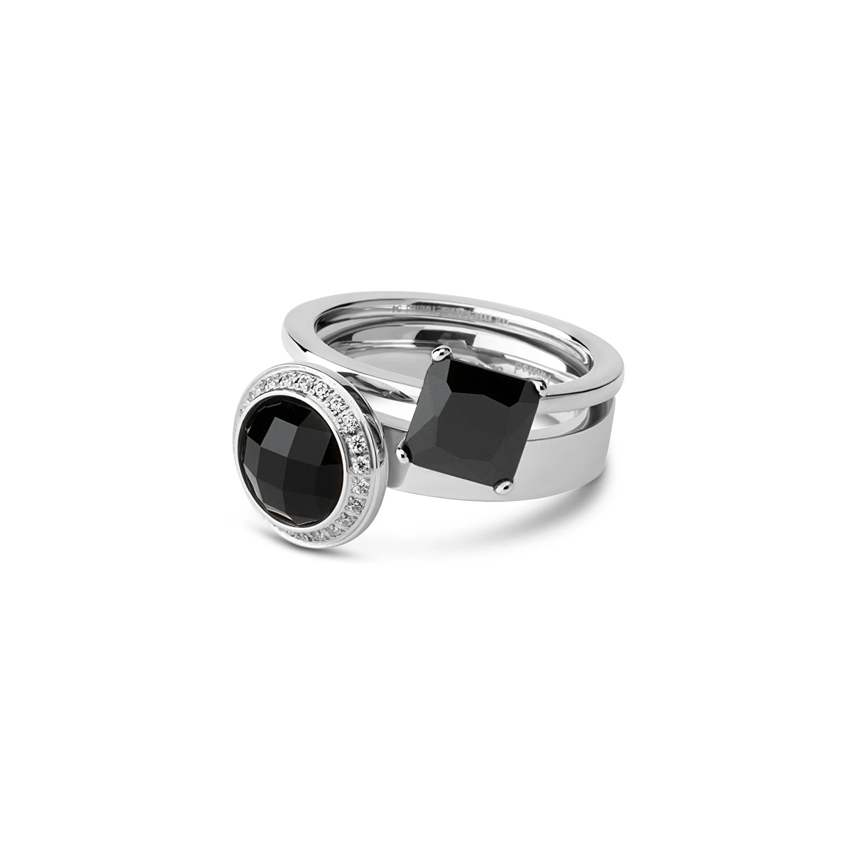 Melano Twisted Black Glitter Ringen Set - Image 2