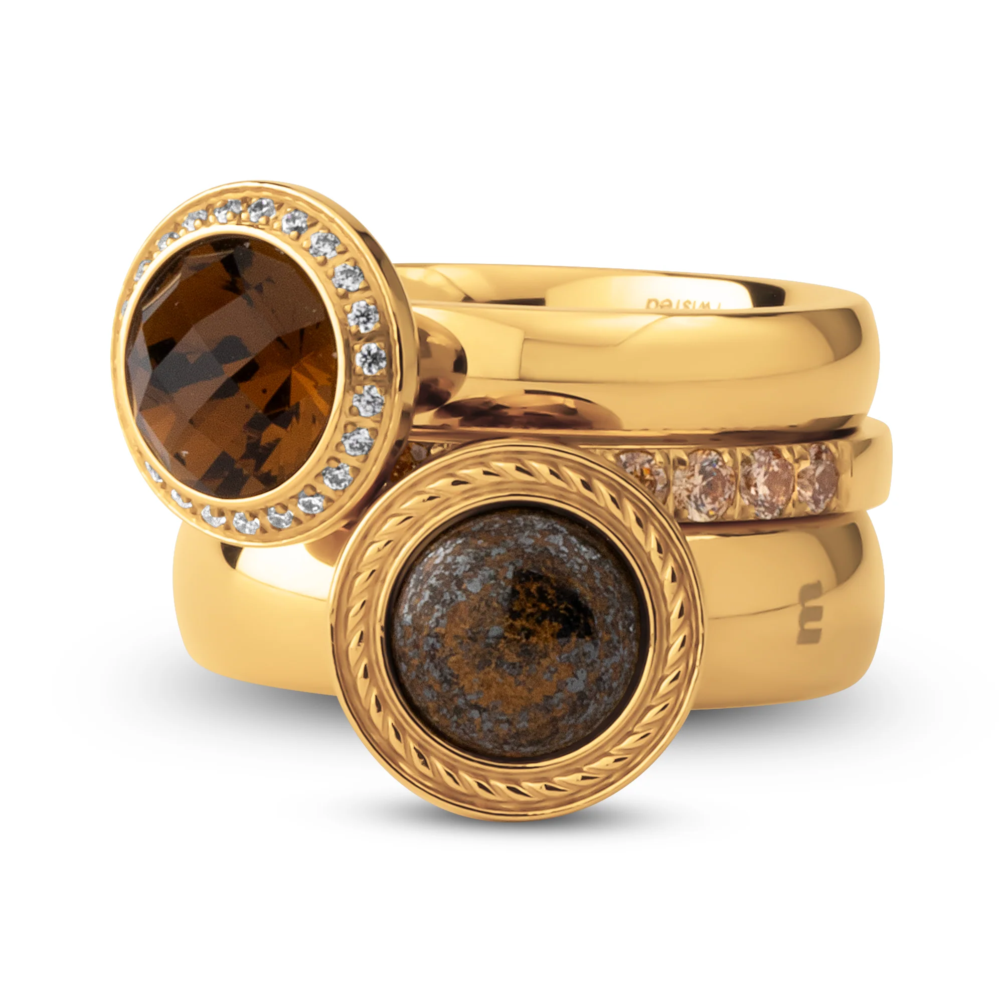 Melano Twisted & Vivid & Friends Golden Gallery Ringen Set - Image 2