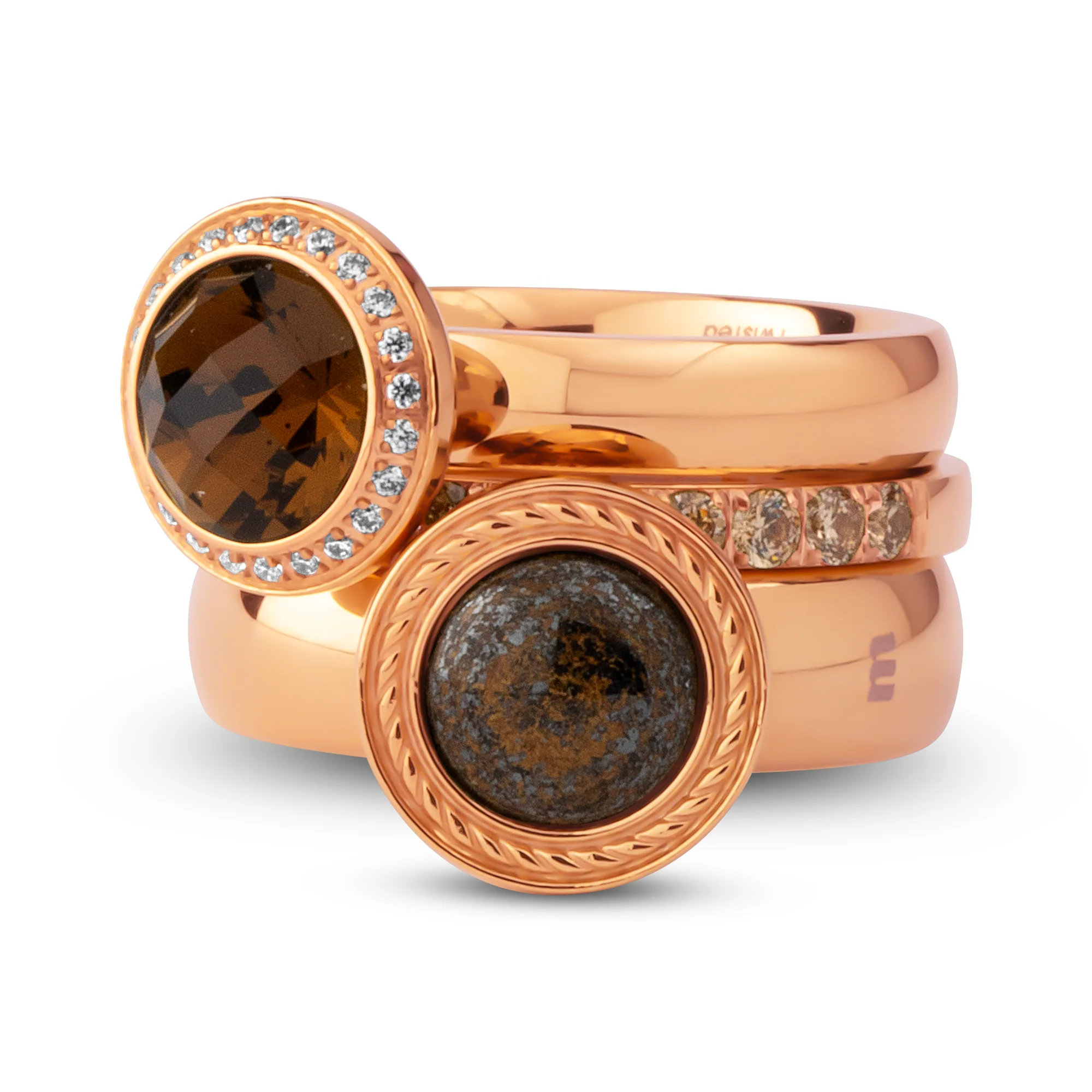 Melano Twisted & Vivid & Friends Golden Gallery Ringen Set - Image 3
