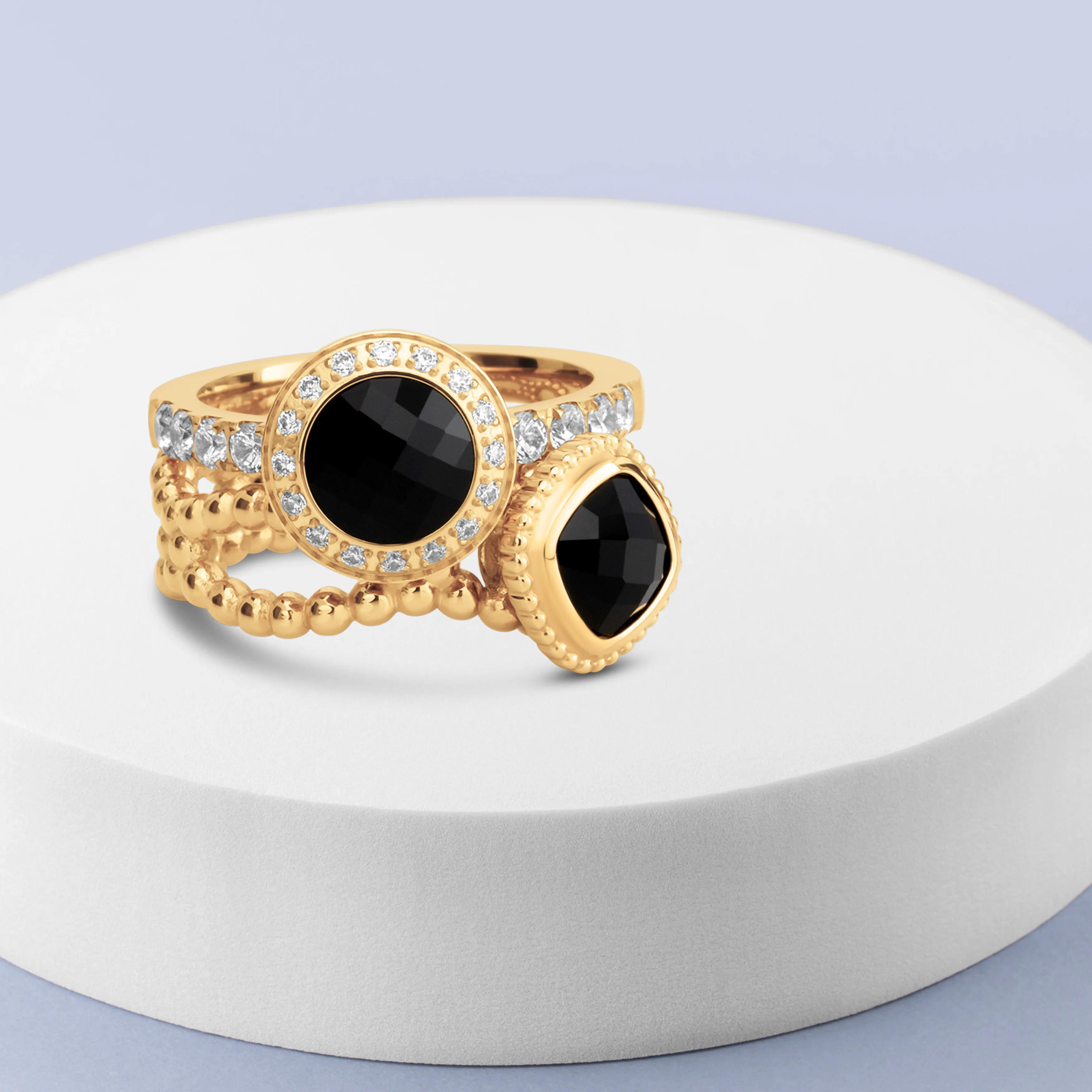 Melano Twisted & Vivid Golden Flare Ringen Set