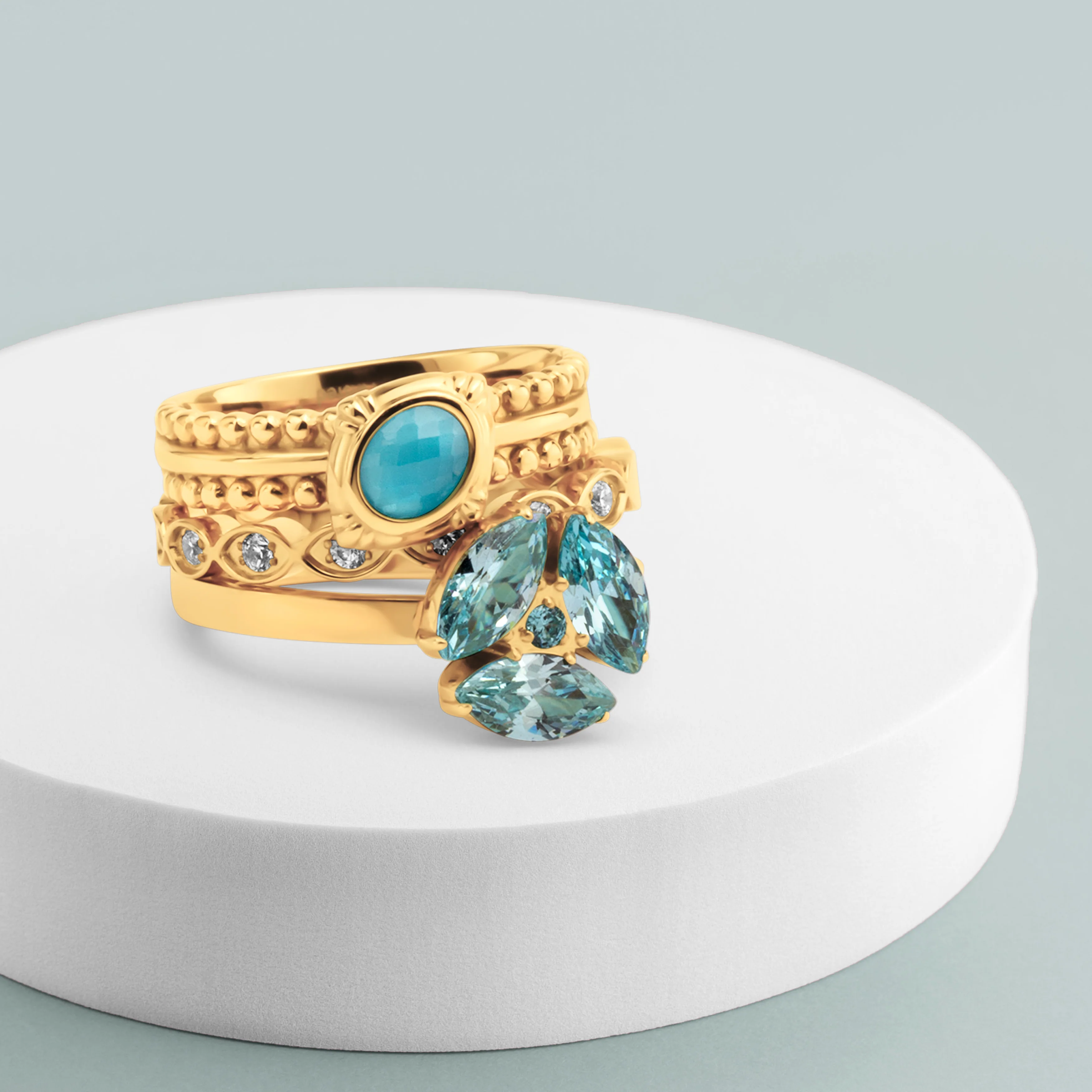 Melano Vivid & Friends & Twisted Night Glam Ringen Set