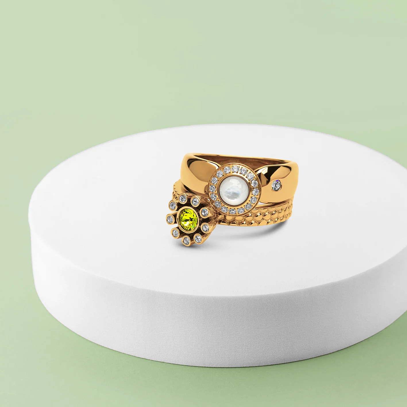 Melano Vivid & Twisted Jewel Picnic Ringen Set
